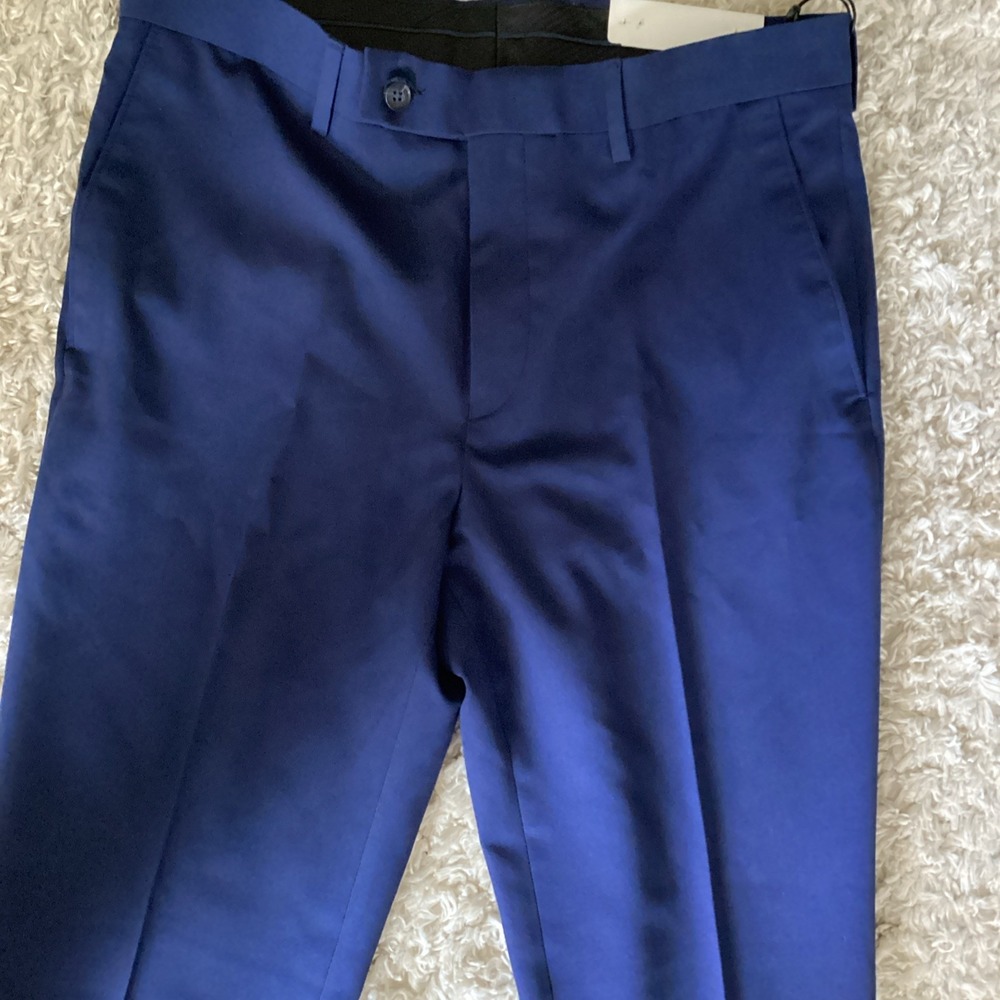 DKNY Men's Modern-Fit Stretch‎ Dress Pants Blue Solid 32X32  NWT - Picture 4 of 9